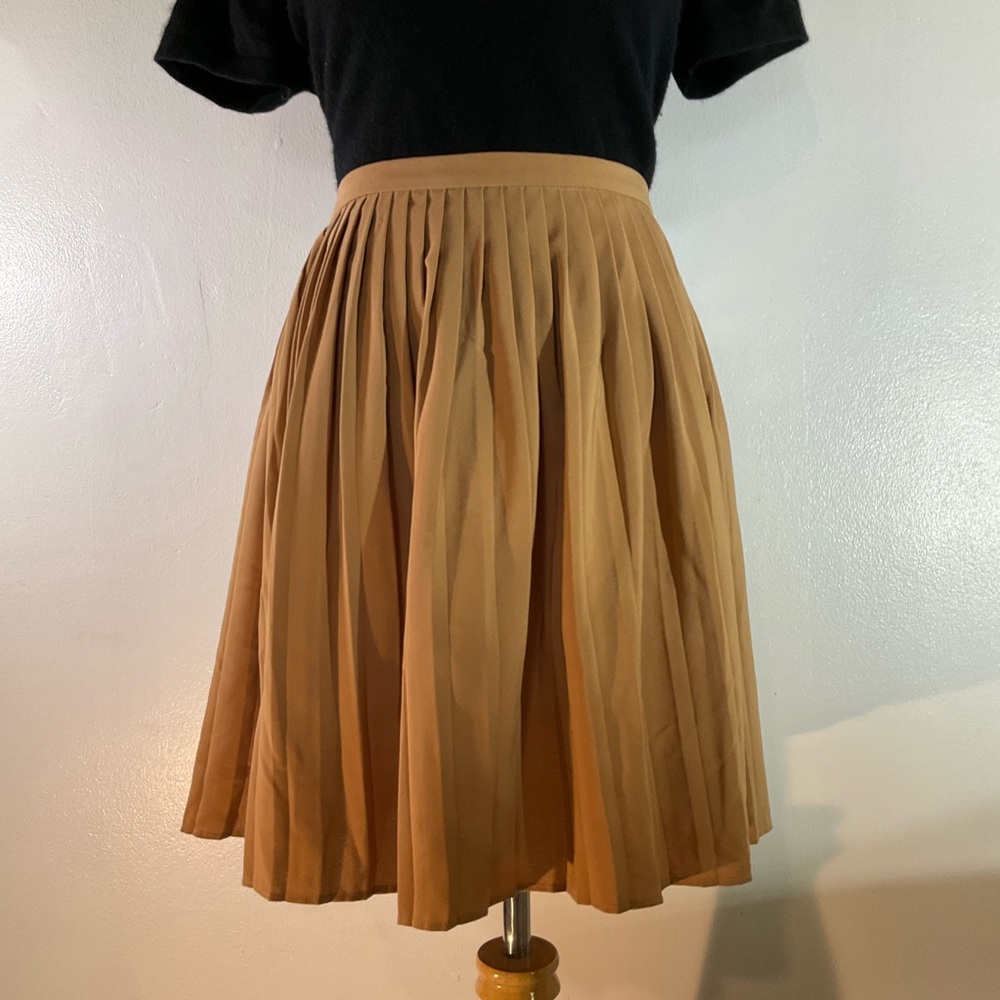 ASOS Tan A-Line Pleated Skirt